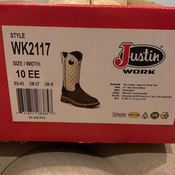 Justin Steel toe work boots - Picture 2 of 8